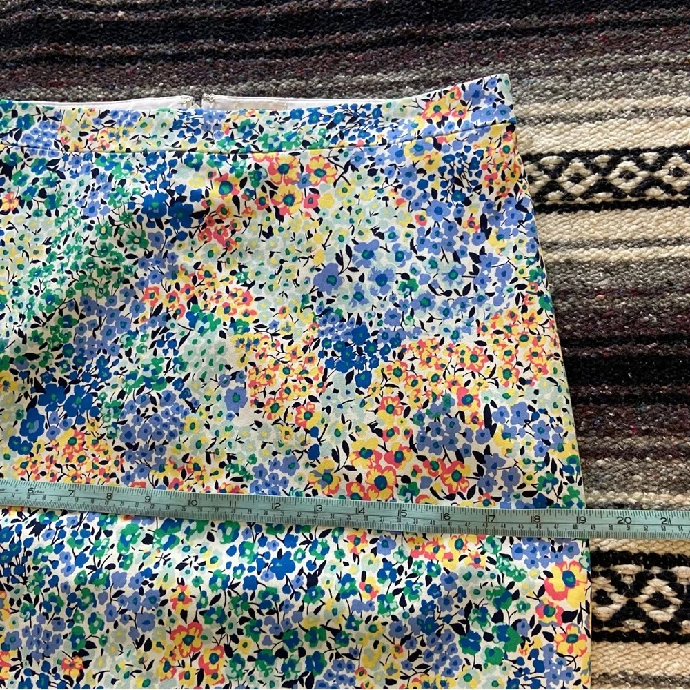 NWT New J. Crew Spring Floral Colorful Print Mini Midi Pencil Wiggle Skirt Sz 8